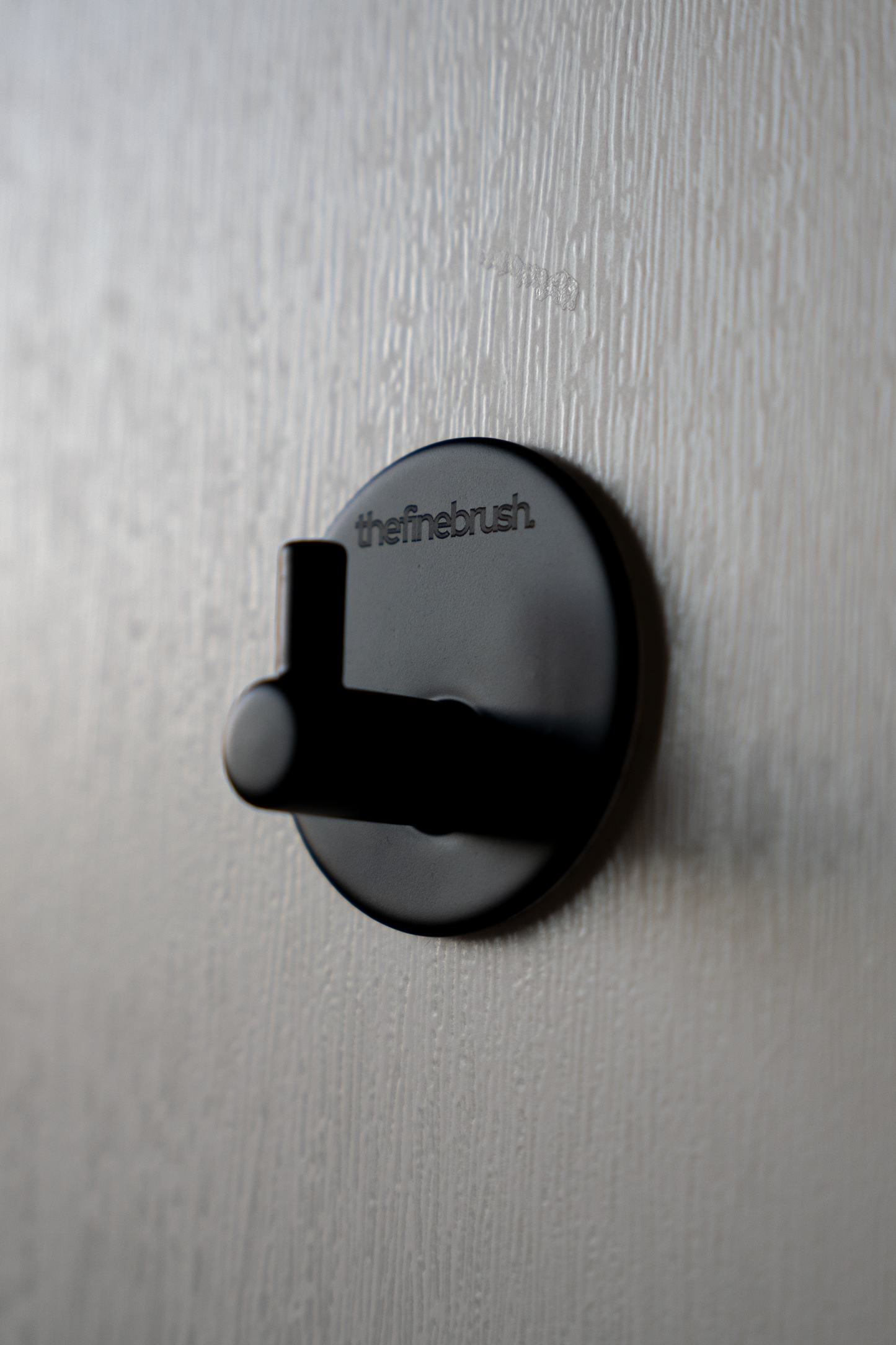Matte black drill-free bathroom wall hook — 3M industrial adhesive holds up to 5kg on tiles and glass